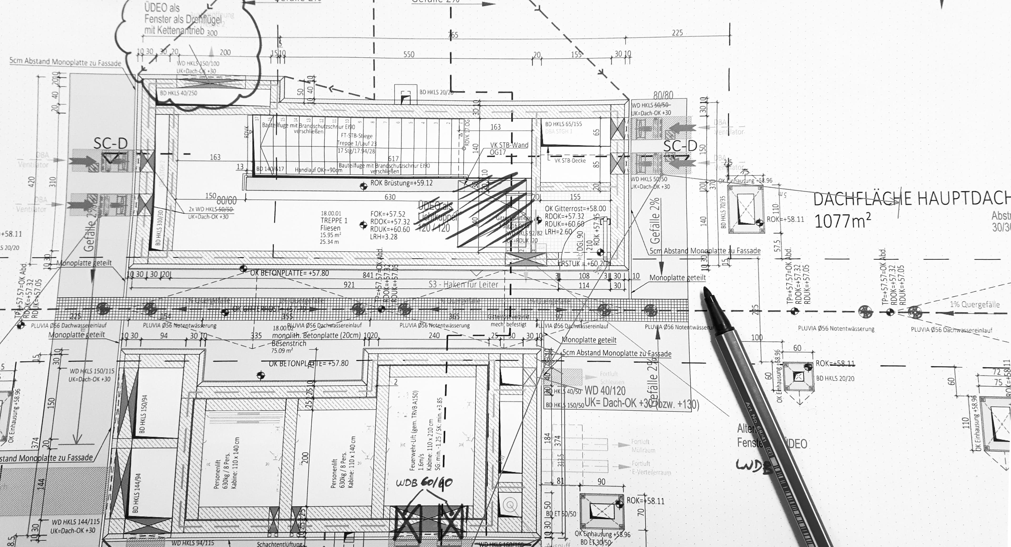 Architektonické výkresy pro projekty v Praze